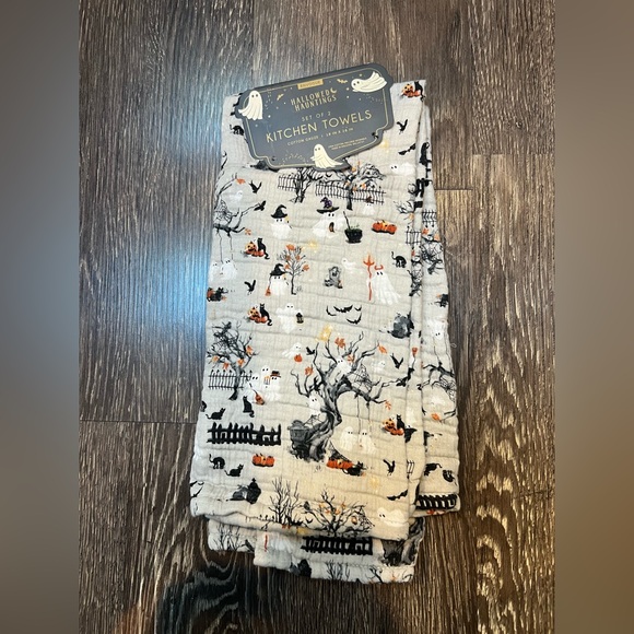 Envogue Halloween Kitchen Towels - Black and Orange - Picture 2 of 3